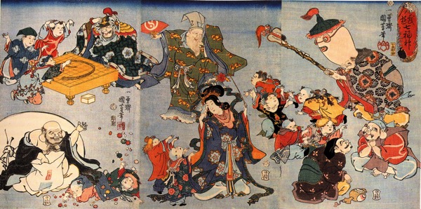 Kuniyoshi Utagawa The seven goods of good fortune